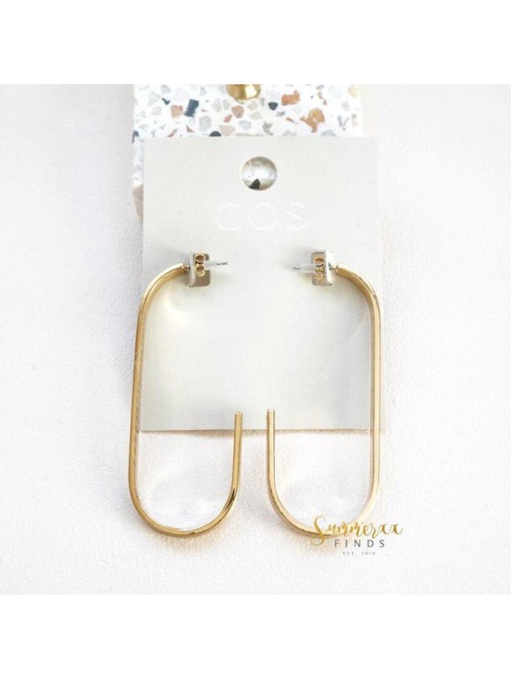 COS Curved Open Hoop Earrings In Gold - Picture 4 of 4